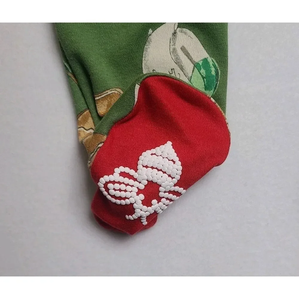 Burt's Bees Baby 0-3mos NWT Christmas Cookies Pajama Sleeper Long Sleeve Footed